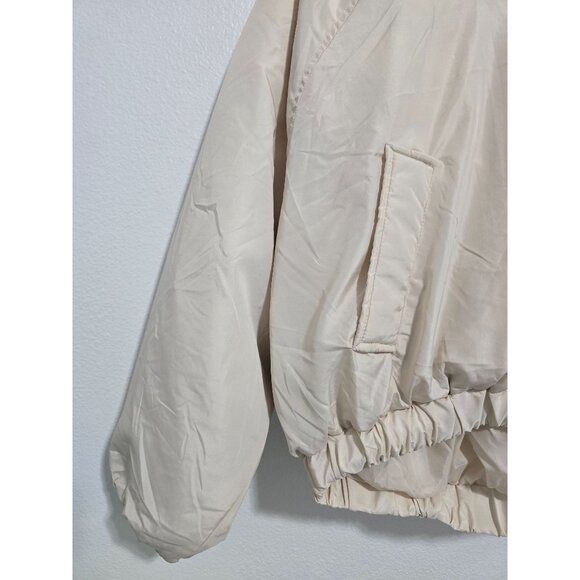 NEW LOOK Off White Faux‎ Fur Hood Puffer Coat Size Small - Picture 4 of 5